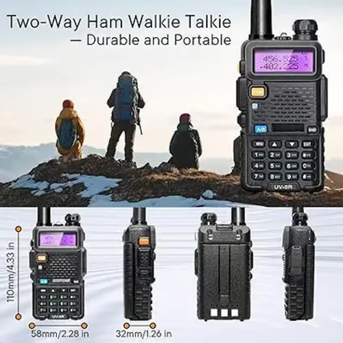 🔥UV-5R Ham Radios Long Range—8W Dual Band Rechargeable Walkie Talkie Portable Two-Way Radios 9 sales