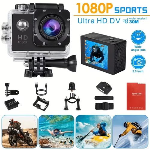 1080P🏍️💦 Waterproof Action Camera: Capture All Your Outdoor Thrills📸