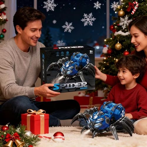 🔥 Red-Blue Light & Sound Mechanical Spider Toy🕷️