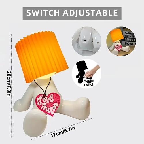An adjustable USB-powered modern cartoon style table lamp with a manual switch, solid color lampshade, plastic material, suitable for bedrooms, ideal for Valentine's Day, Halloween, Christmas and holiday gifts😇
