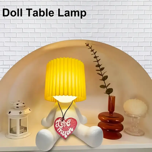 An adjustable USB-powered modern cartoon style table lamp with a manual switch, solid color lampshade, plastic material, suitable for bedrooms, ideal for Valentine's Day, Halloween, Christmas and holiday gifts😇