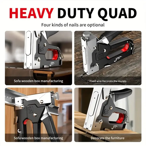 💯4 in 1 heavy-duty Stapler For Diy Home Decor Furniture Wood Frame Stapler, Multi-tool Hand Nail Gun Nail Gun Bandage Pliers🚀 21 sales