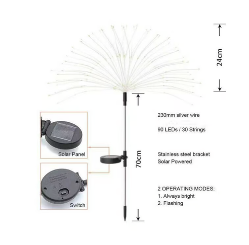 🎁Waterproof Solar Garden Fireworks Lamp 8 Reviews