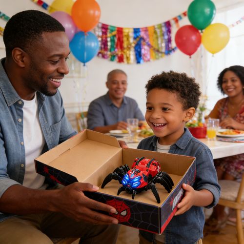 🔥 Red-Blue Light & Sound Mechanical Spider Toy🕷️