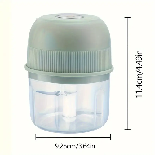250ml Electric Mini Garlic Chopper, USB Rechargeable Meat Grinder, Stainless Steel Blade, Round ABS Cup, Safety Switch, 3600 RPM, for Ginger, Vegetables, and Meat Grinding