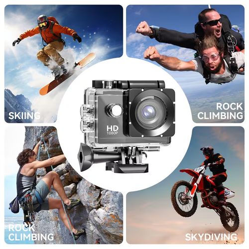 1080P🏍️💦 Waterproof Action Camera: Capture All Your Outdoor Thrills📸