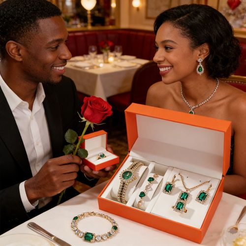 🔥⌚Women's watch set (earrings, bracelet, rhinestone necklace)🤪💖