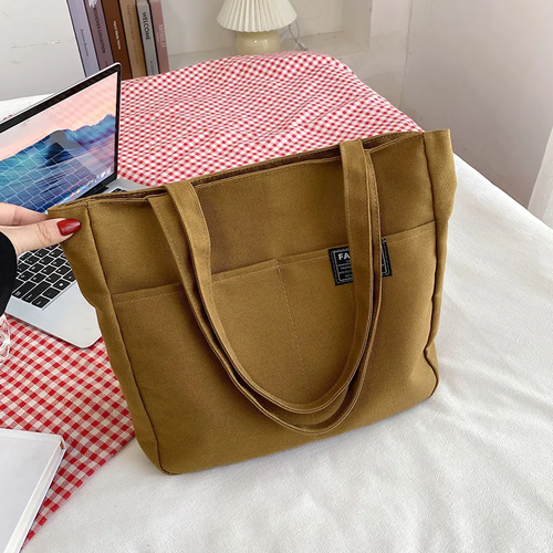 Mumu 3092 Quality Japanese Woman Simple Tote Bag With Zipper Shoulder Bags