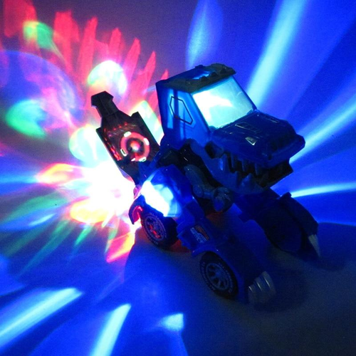 New Dinosaur Transformed Electric Toy Car General Wheeled Robot Refitting Car Children's Gift Lamp