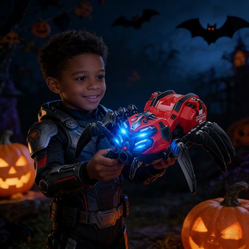 🔥 Red-Blue Light & Sound Mechanical Spider Toy🕷️