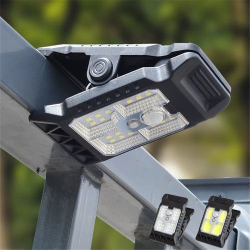 Multifunctional Outdoor Water Proof Solar Powered 3 Modes Solar Clip Light with Motion Sensor
