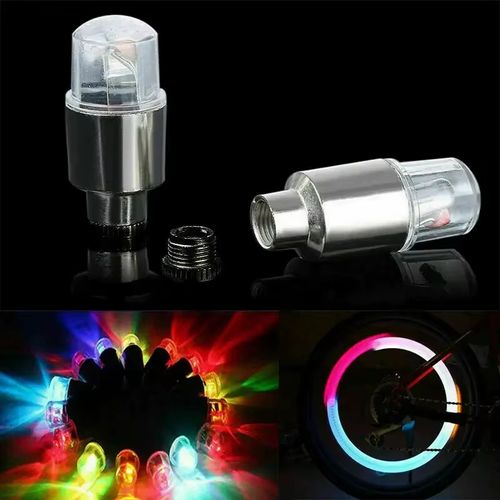Multicolor Tire Valve Light LED Light with Battery for Car Motorcycle Bicycle