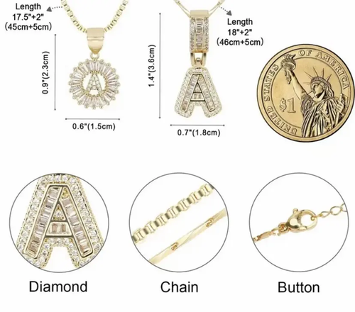 2-Piece Set: 14K Gold-Plated Initial Pendant Necklaces