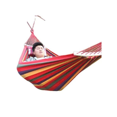 Thickened & Enlarged Outdoor Tree Tent - Portable Camping Canvas Striped Hammock with Anti-Rollover Design & Stable Quality