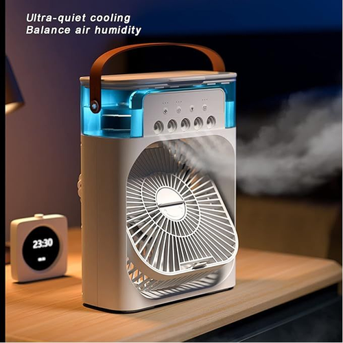 5 Hole Mist Humidifying USB Mini Fan With Lighting