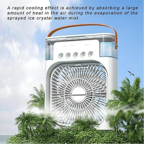 5 Hole Mist Humidifying USB Mini Fan With Lighting
