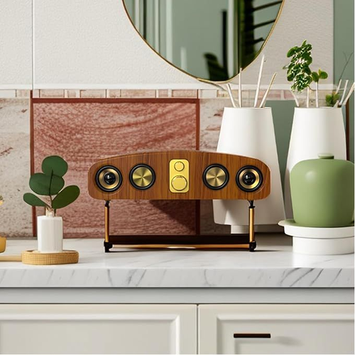 Elegant Wood Grain Portable Wireless Speaker
