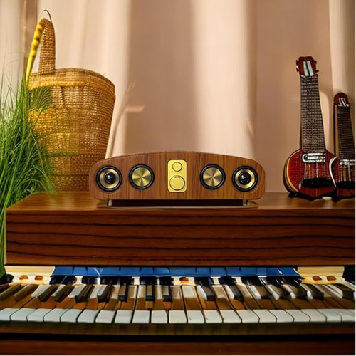 Elegant Wood Grain Portable Wireless Speaker