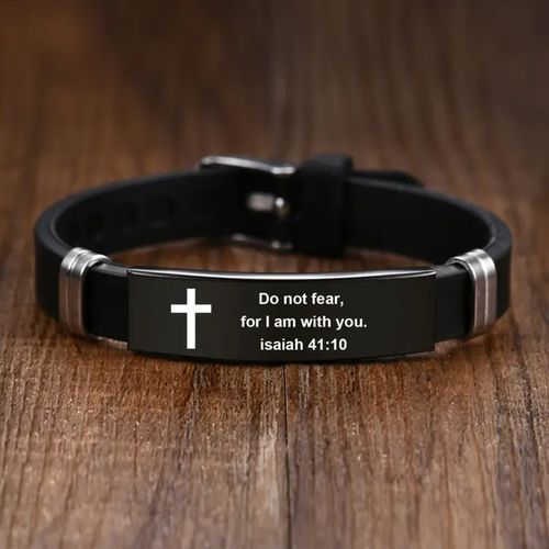 Adjustable Stainless Steel Bible Bracelet- Do Not Fear