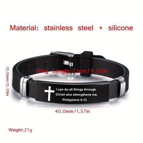 Adjustable Stainless Steel Bible Bracelet- Do Not Fear