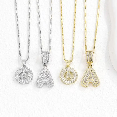 2-Piece Set: 14K Gold-Plated Initial Pendant Necklaces