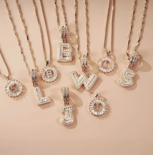 2-Piece Set: 14K Gold-Plated Initial Pendant Necklaces