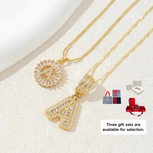 2-Piece Set: 14K Gold-Plated Initial Pendant Necklaces