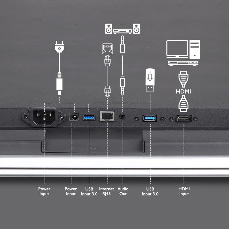 Youryoke Smart Bathroom Mirror  Waterproof Touchscreen TV  Android OS  WiFi Bluetooth HDMI  Anti-Fog  3-Color LED Lights for Bathroom