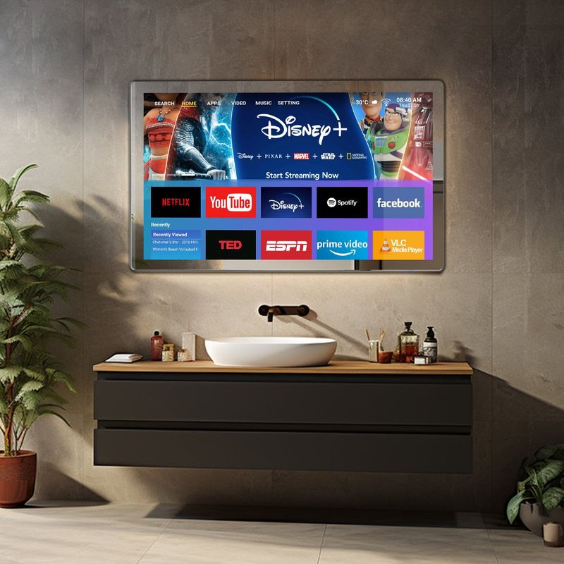Youryoke TouchScreen waterproof bathroom smart rounded corner TV