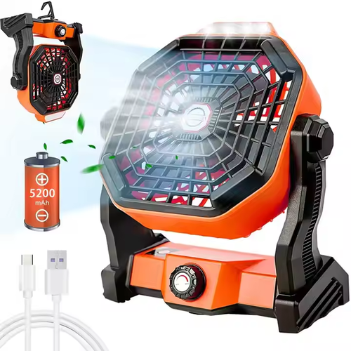 💨8-inch Portable Cordless Rechargeable Fan Outdoor Camping Cooling Fan