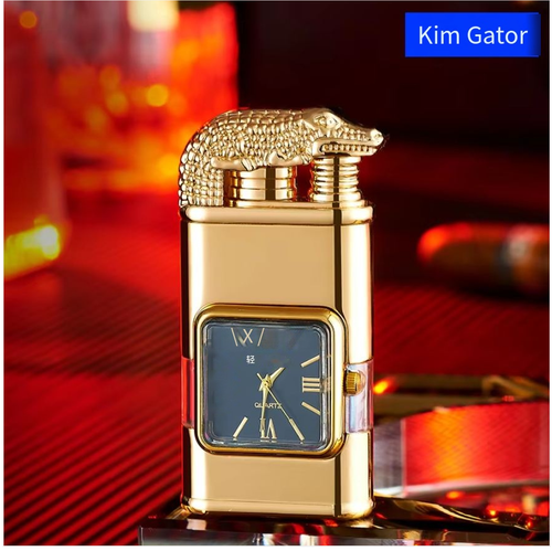 🔥Crocodile Pattern Windproof Inflatable Multi-Functional Lighter with Dial Jet Flame Torch🔥
