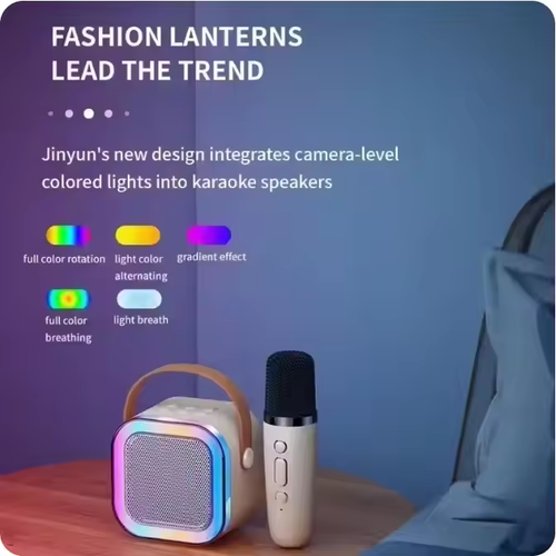 Wireless Karaoke Speaker Bluetooth Microphone K12 Home KTV Karaoke Machine RGB Light Portable Mini Bluetooth Speaker
