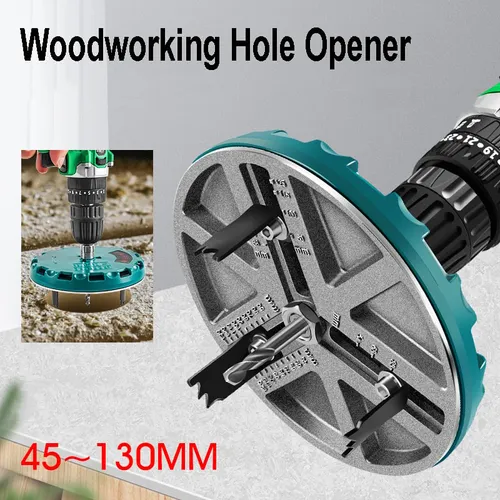 🔥HOT SALE 49% OFF🔥Adjustable Hole Saw Diameter 45mm-130mm Woodworking Cutting Tools Hole Opener