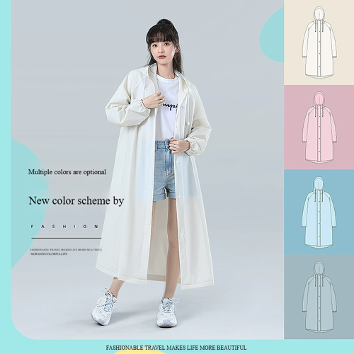 ⭐Reusable eva poncho outdoor transparent one-piece raincoat, suitable for adults and children