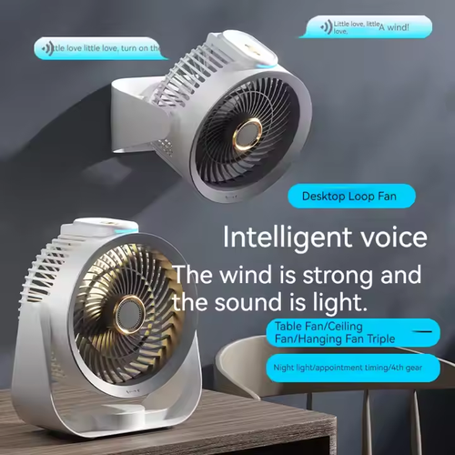 ⭐New air circulation big wind fan with Bluetooth voice control