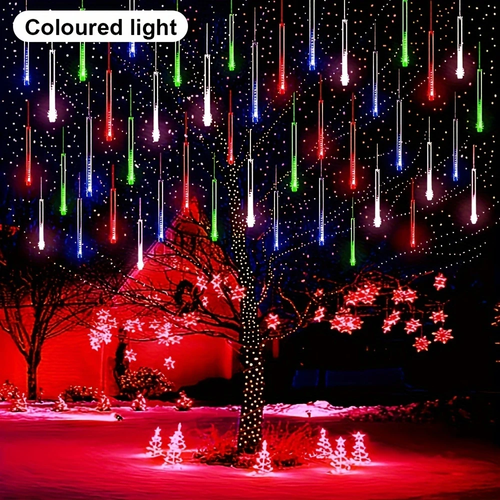 💡Solar Meteor Shower Light Water droplets icicles snow falling raindrops Waterfall light is suitable for garden wedding parties