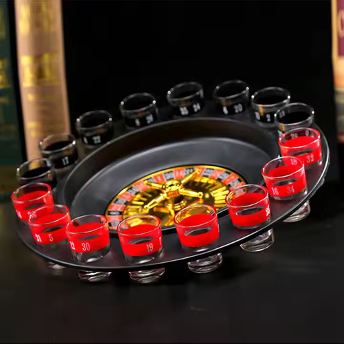 🍹Creative Drinking turntable Shot Glass Roulette drinking game 16 shot board game party bar🥂