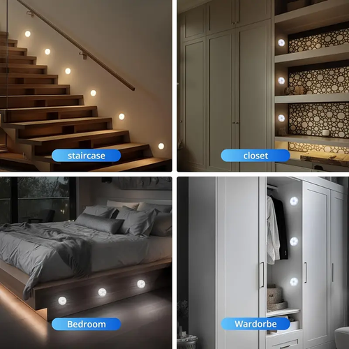 ⭐Intelligent sensing human body night light wireless USB charging creative bedside bedroom cabinet aisle eye protection night light