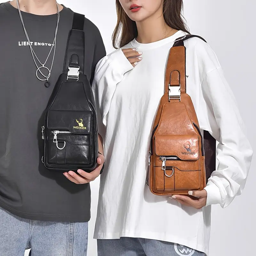 ⭐Men's stylish waterproof wear resistant chest bag, portable casual crossbody bag, suitable for daily commuting and going out