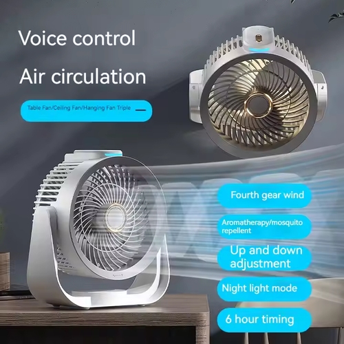 ⭐New air circulation big wind fan with Bluetooth voice control