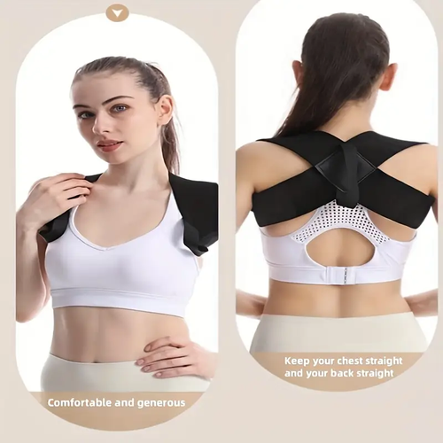 ⭐Posture corrector back support strap, adjustable polyester shoulder strap for posture improvement, non-electric back stretching training aid, suitable for sports and daily use