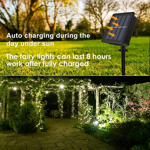 💡Outdoor solar fairy lamp 8 modes, ideal for festivals, gardens, terraces, trees, parties, yards, wedding decoration
