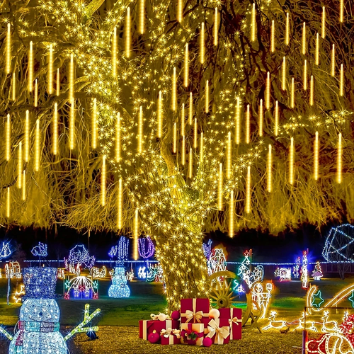 💡Solar Meteor Shower Light Water droplets icicles snow falling raindrops Waterfall light is suitable for garden wedding parties
