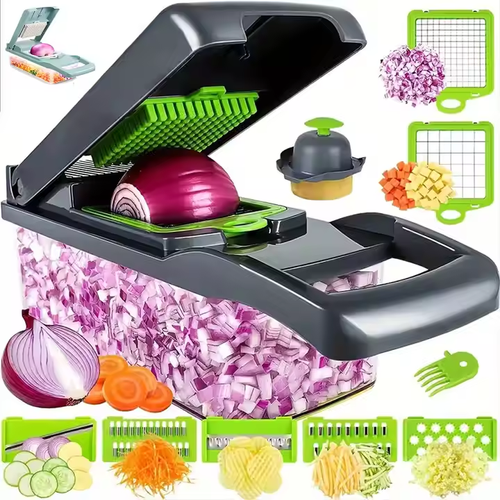 ⭐Kitchen Accessories 14 in 1 Food Cutter Veggie Onion Chopper Mandoline Slicer Multifunctional Vegetable Cutter