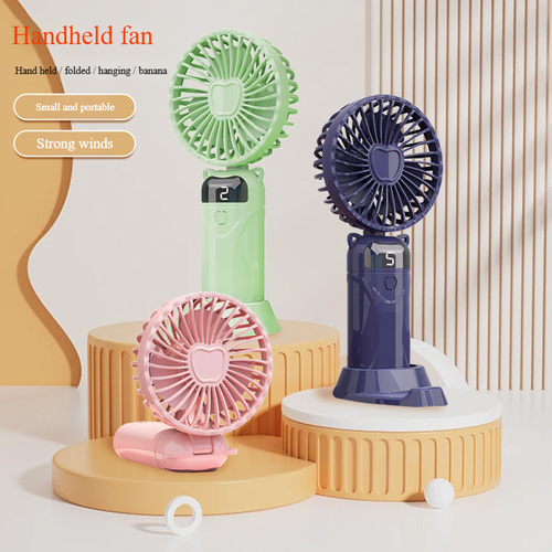 🌀Handheld fan Mini portable folding fan Digital display usb charging small fan