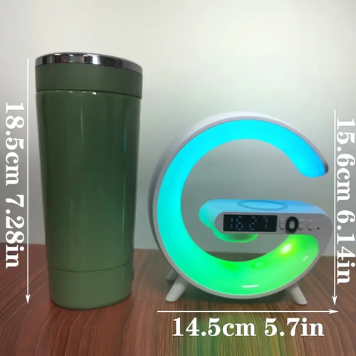 ⭐Bluetooth speaker, colorful light strip, alarm clock, desktop, multi-functional wireless charging