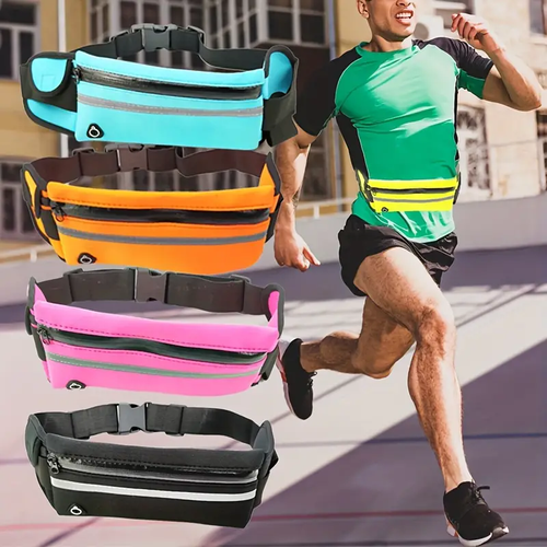 ⭐Running waist pack with mobile phone pocket, unisex sports waist pack, suitable for running and outdoor activities