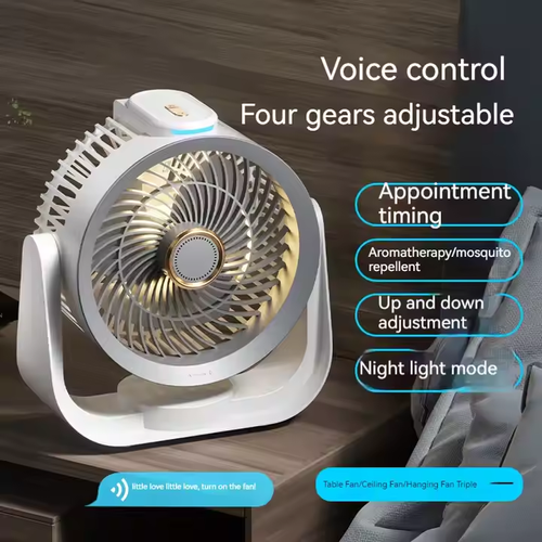 ⭐New air circulation big wind fan with Bluetooth voice control