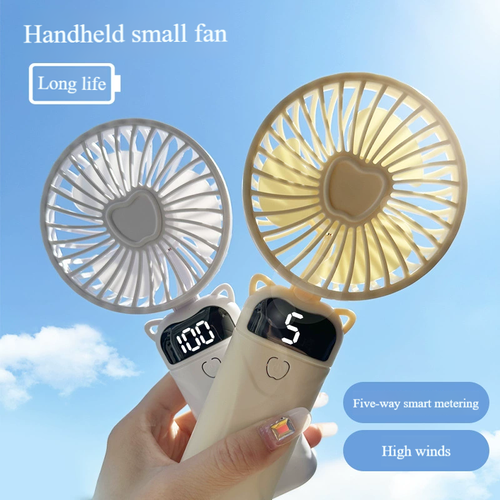 🌀Handheld fan Mini portable folding fan Digital display usb charging small fan