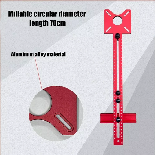 ⭐Aluminum alloy woodworking circular mill for trimming edge milling circular positioning ruler circular hole slot positioner with back-up tool